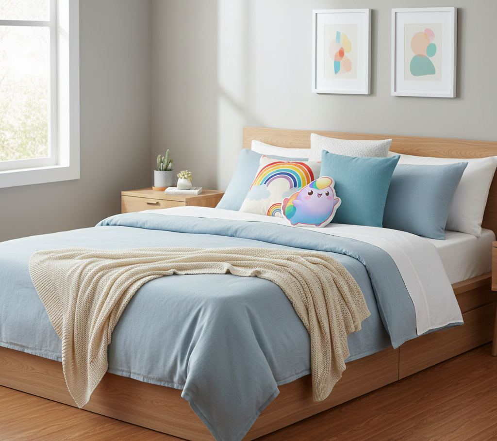 NIBBY™ "Chibi" Rainbow Puff Plush Pillow