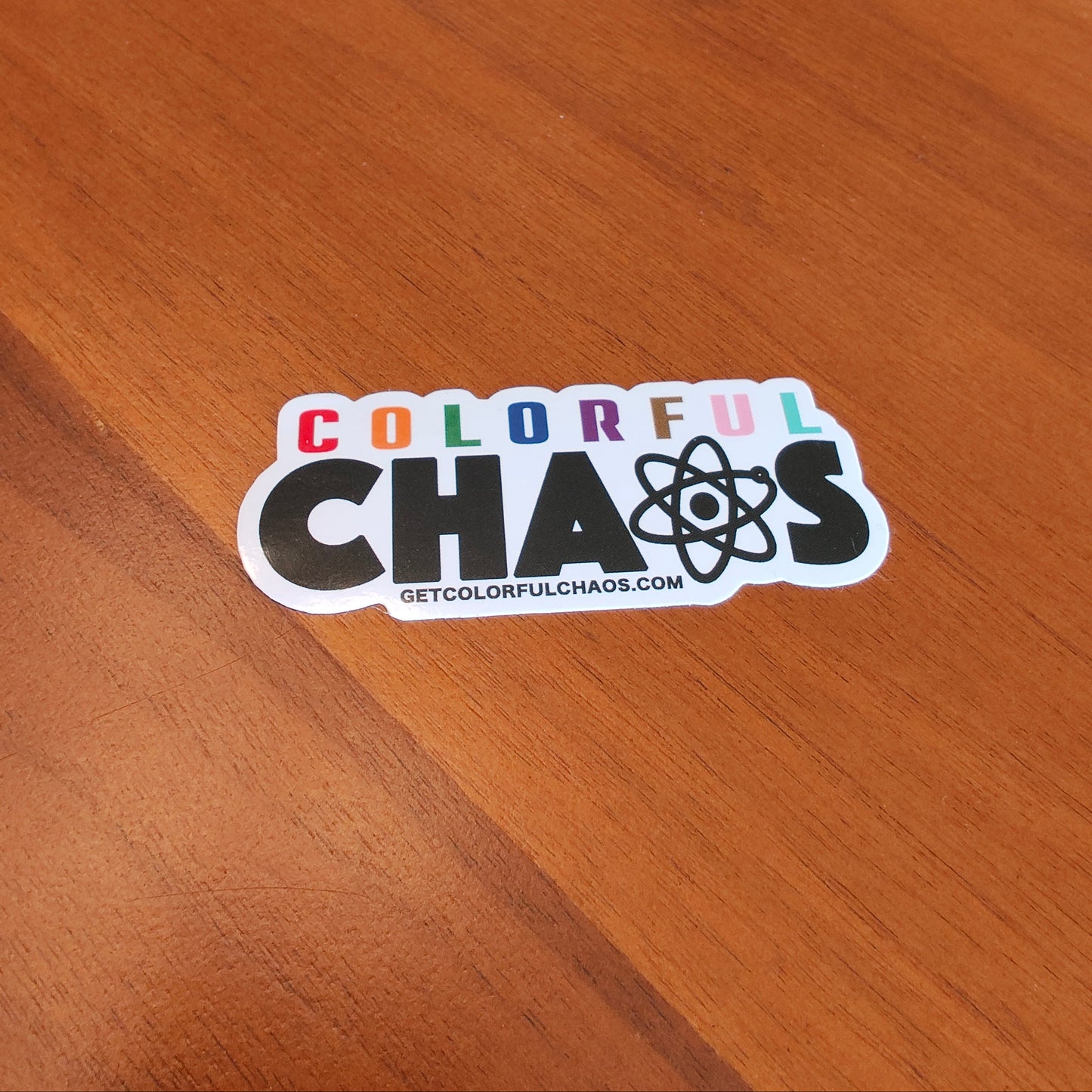 Colorful Chaos Vertical Logo Bubble-free Sticker
