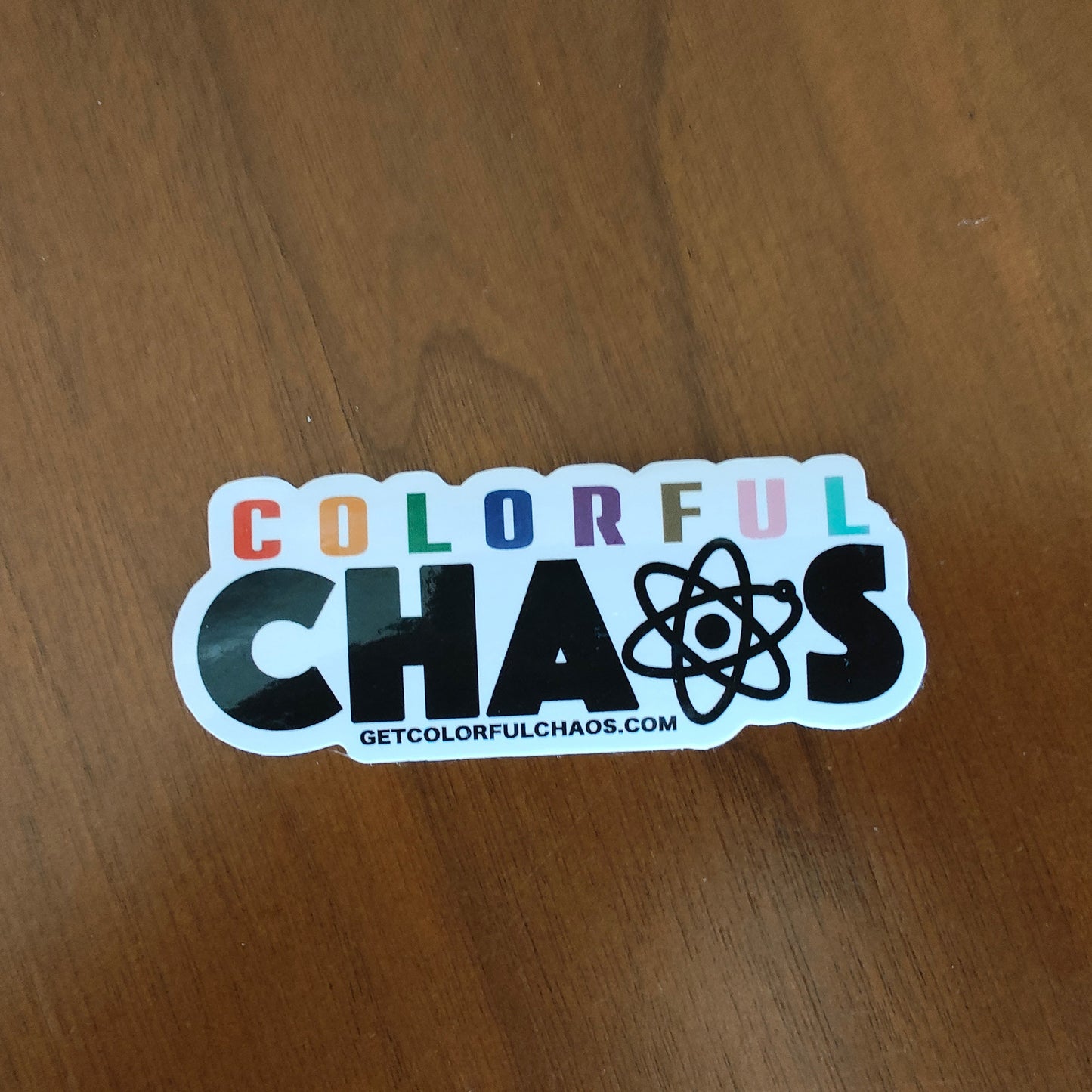 Colorful Chaos Vertical Logo Bubble-free Sticker