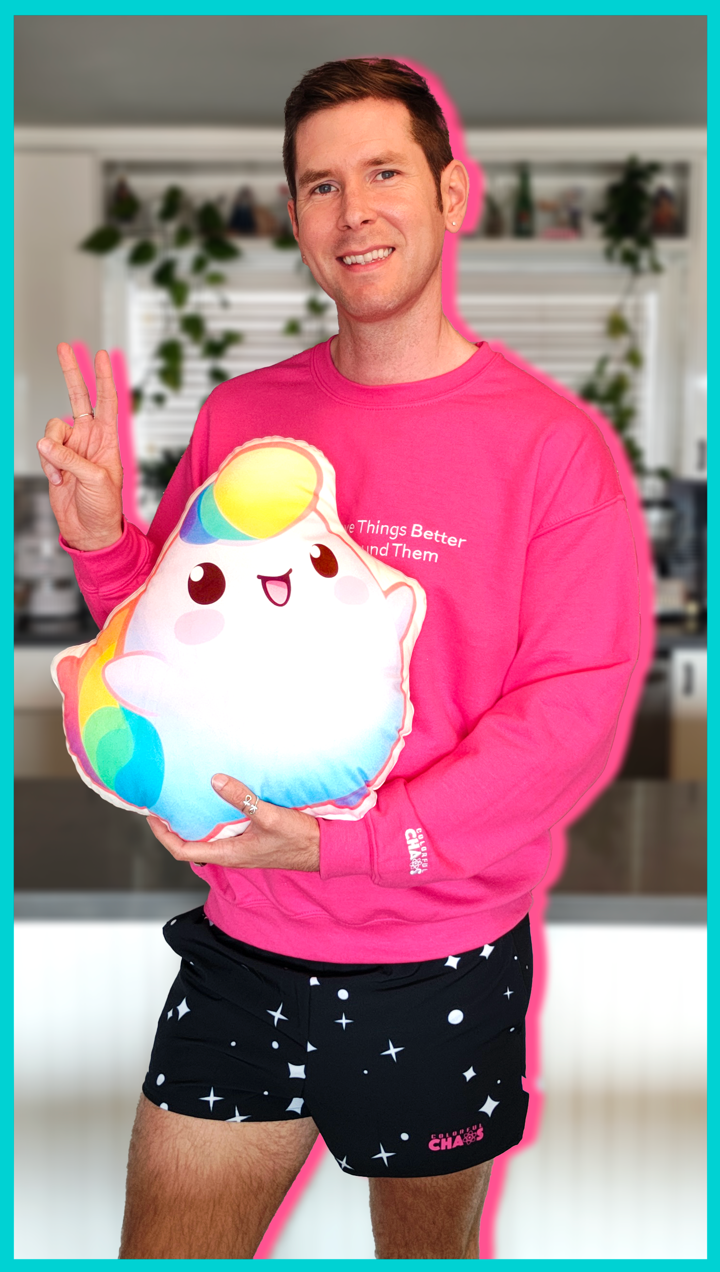 NIBBY™ "Chibi" Rainbow Puff Plush Pillow