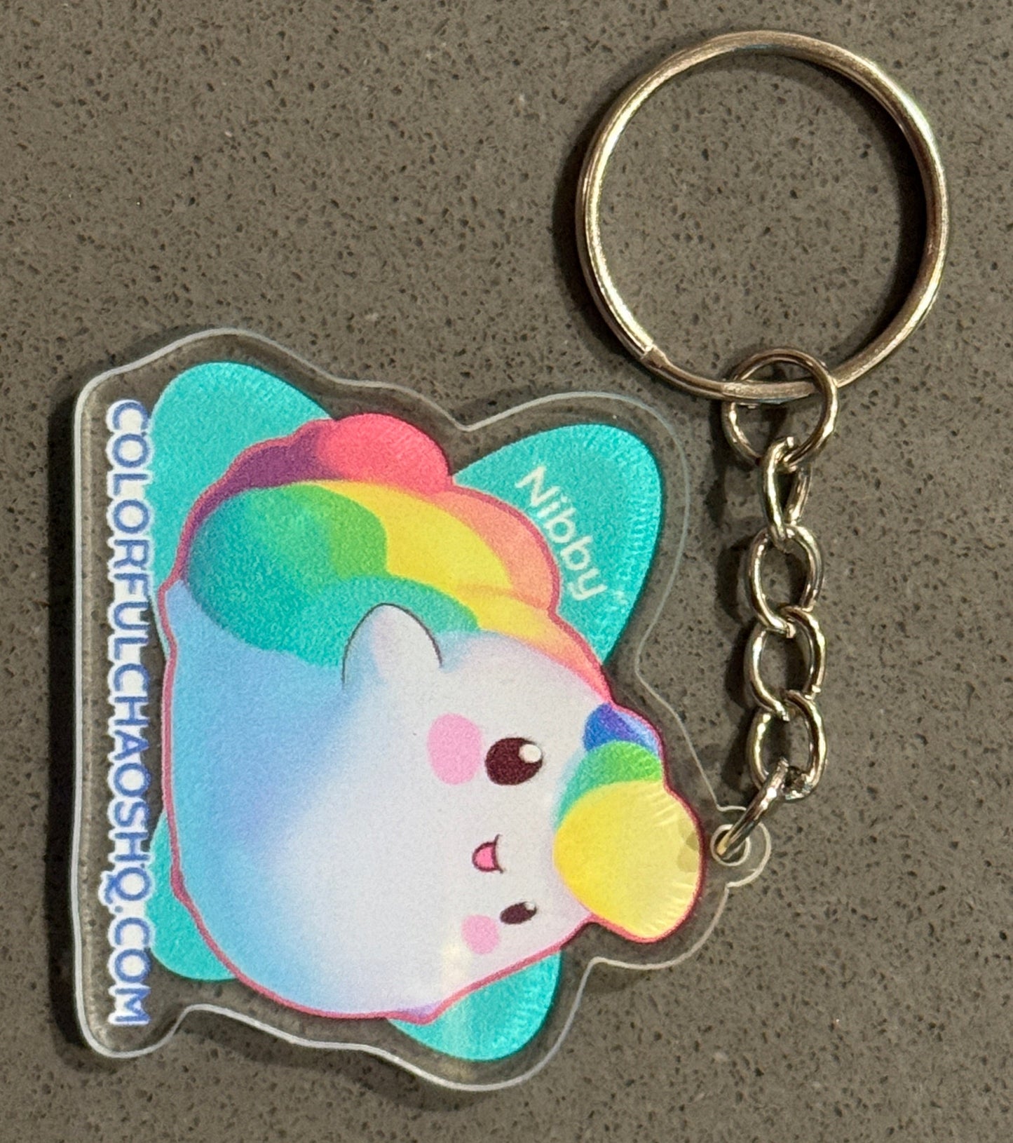 NIBBY™ Rainbow Puff Acrylic Keychain