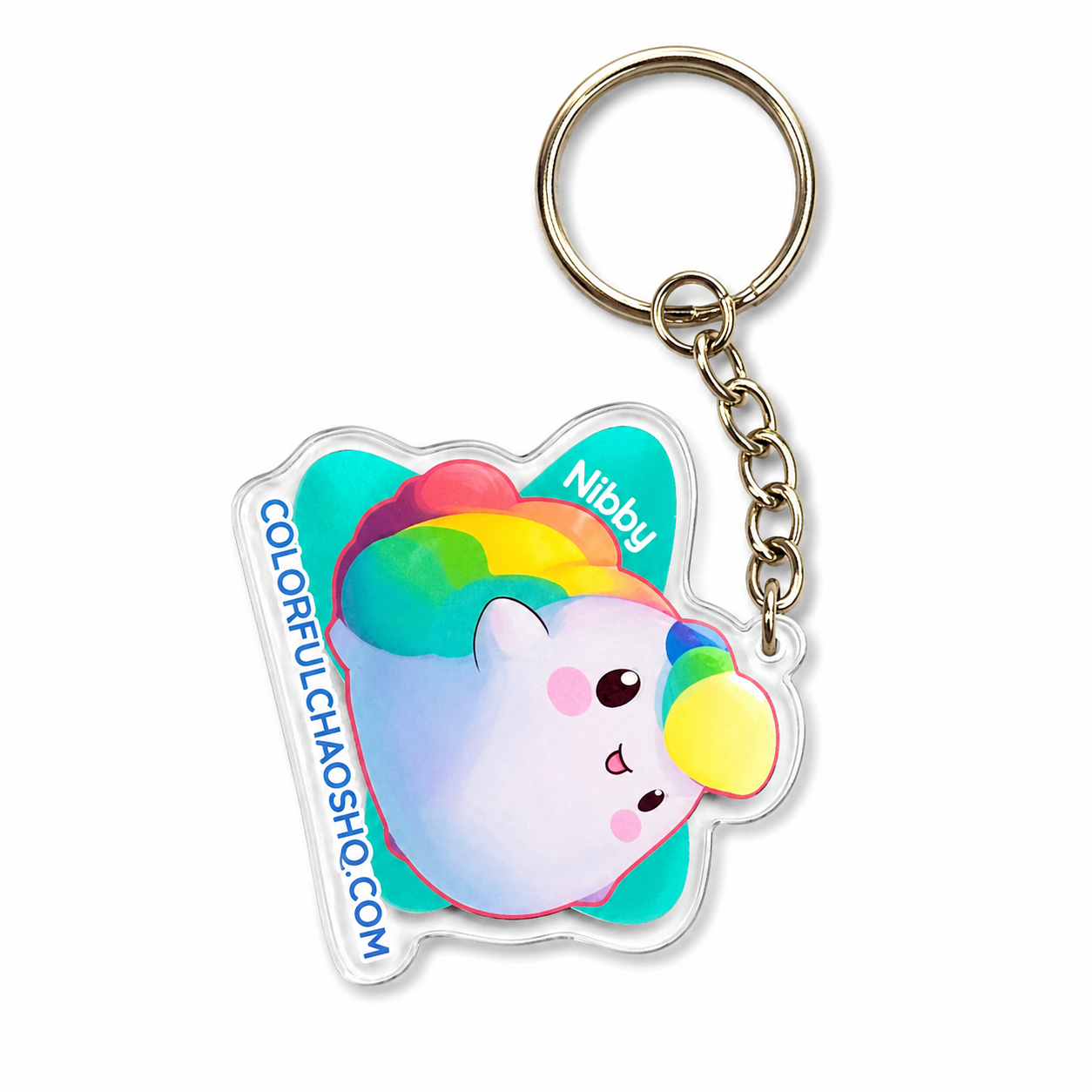 NIBBY™ Rainbow Puff Acrylic Keychain