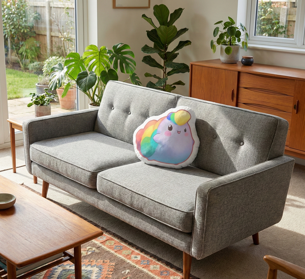 Nibby Rainbow Puff Plush Pillow