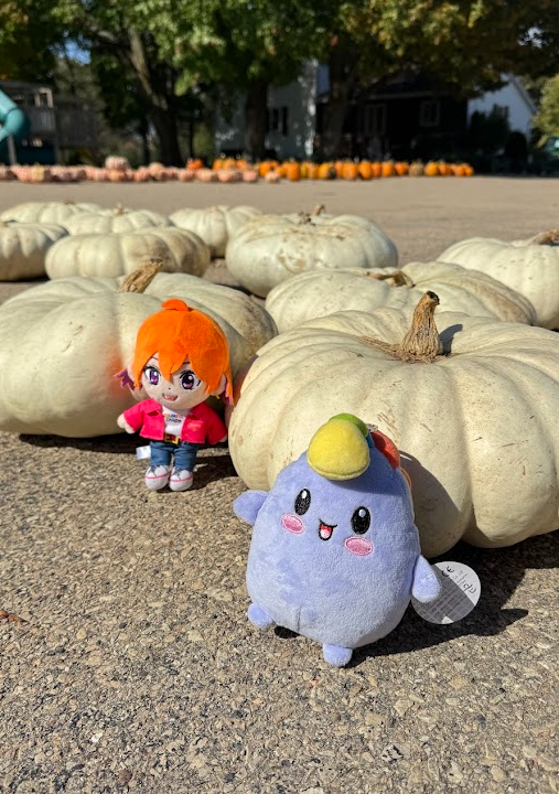 Nibby visiting an outdoor festival kettle corn truck