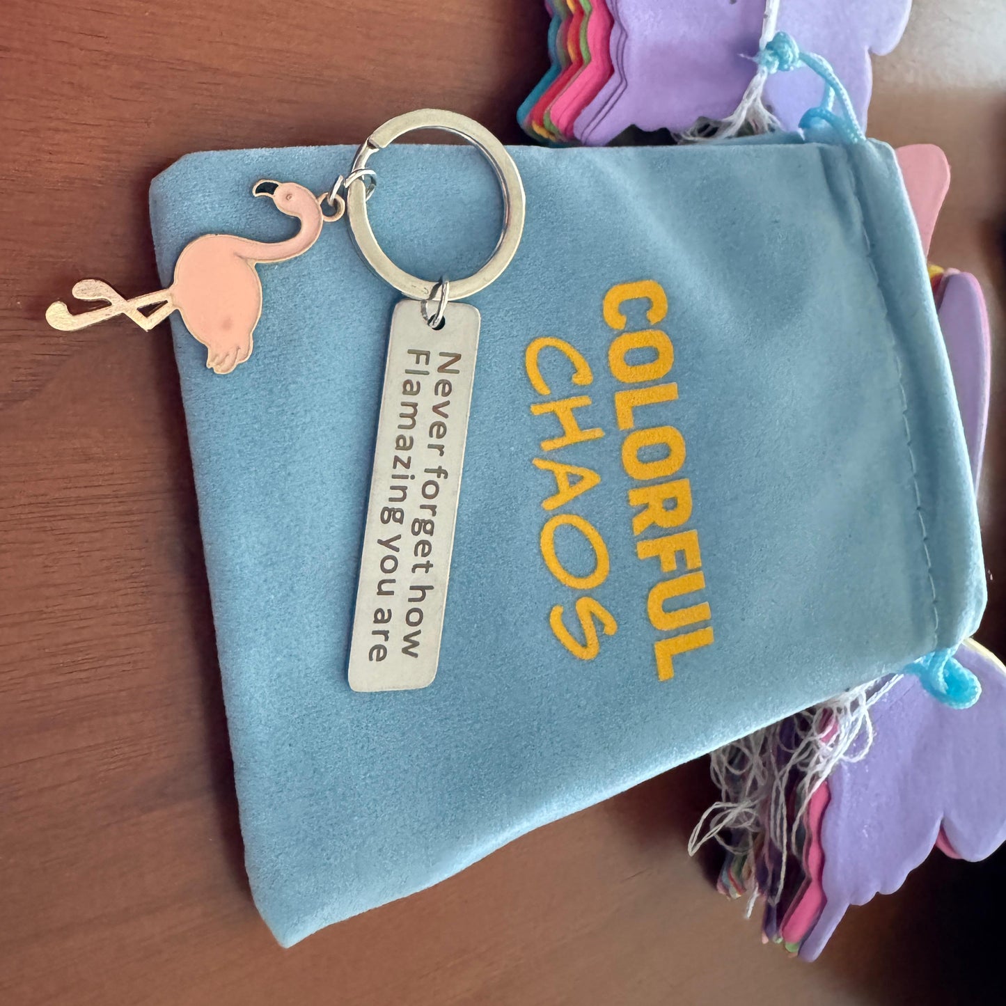 FRANNY™ “Never Forget How Flamazing You Are” Flamingo Keychain