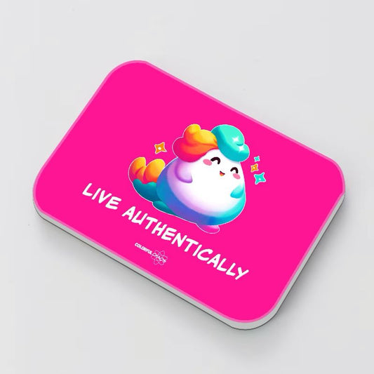 GLIMMA™ “Live Authentically” Rainbow Puff Magnet