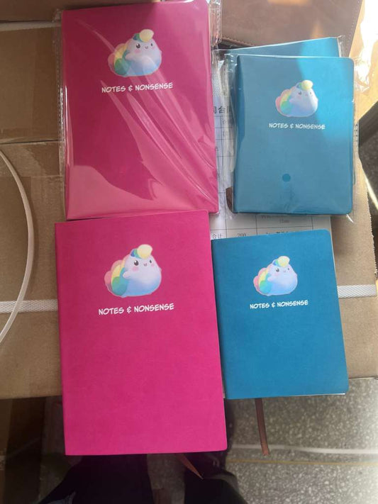 NIBBY™ "Notes & Nonsense" Rainbow Puff Journal – Rainbow Edge Notebook (A5 / A6)