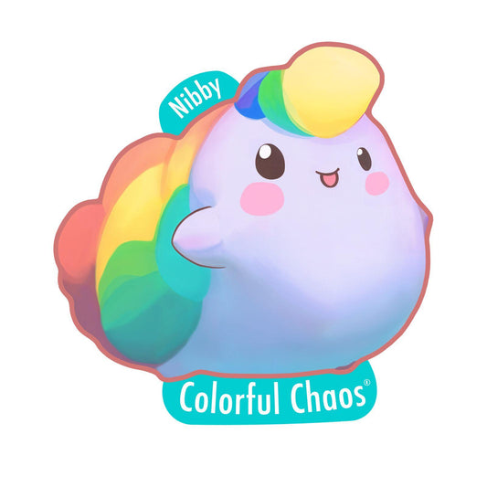 NIBBY™ Rainbow Puff Logo Vinyl Cut Sticker (5 cm)