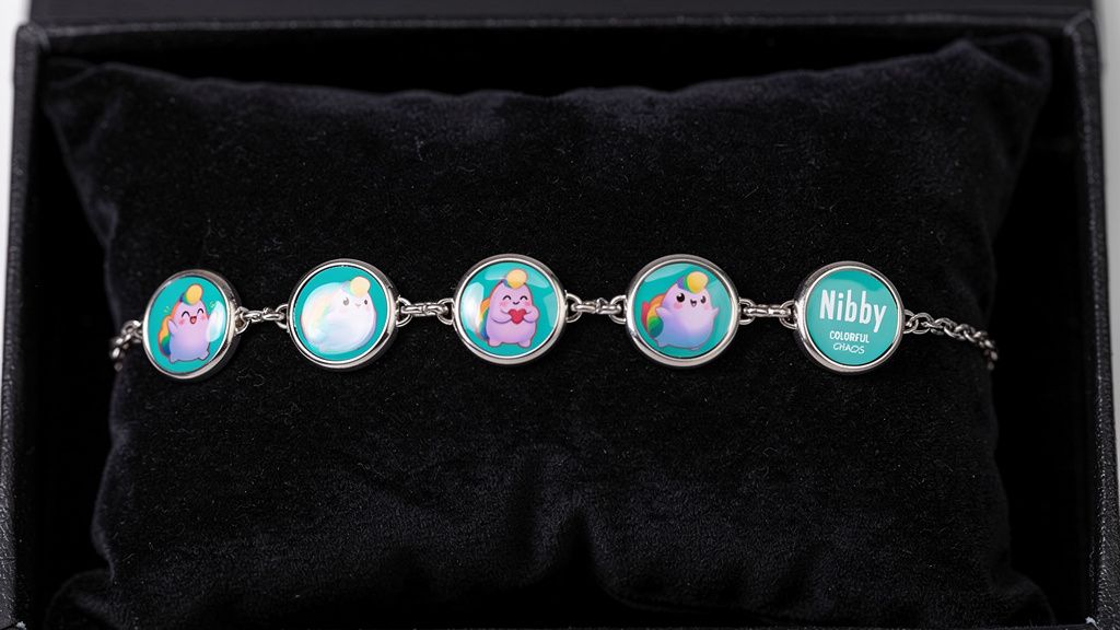 NIBBY™ “A Little Magic” Rainbow Puff Teardrop Necklace & Colorful Chaos Charm Bracelet Set