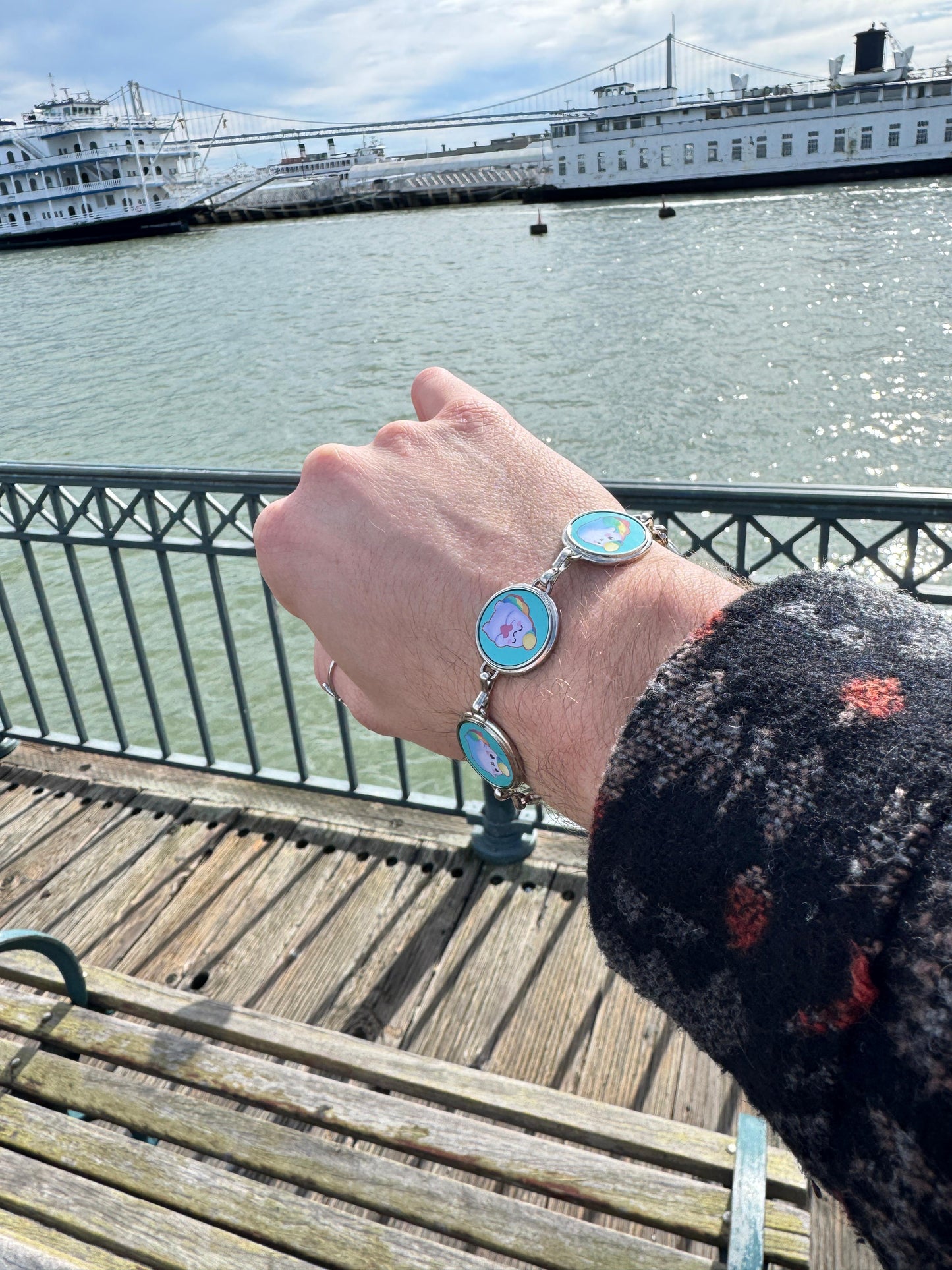 NIBBY™ Colorful Chaos Rainbow Puff Charm Bracelet