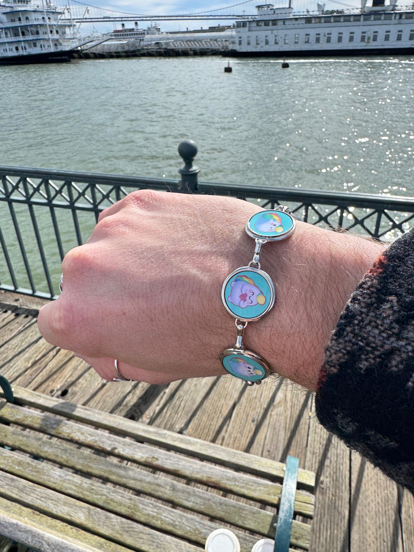 NIBBY™ Colorful Chaos Rainbow Puff Charm Bracelet