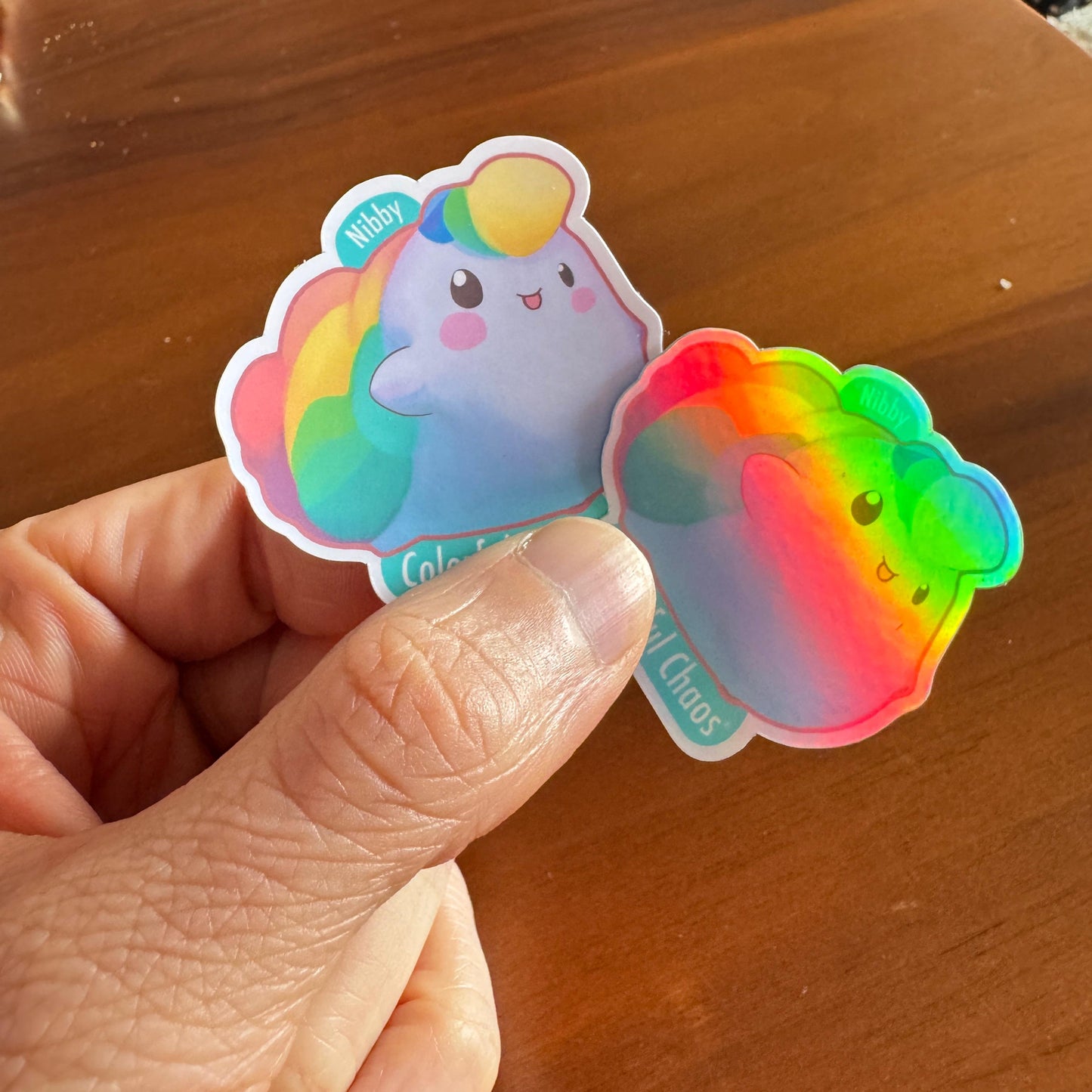 NIBBY™ Rainbow Puff Logo Vinyl Cut Sticker (5 cm)